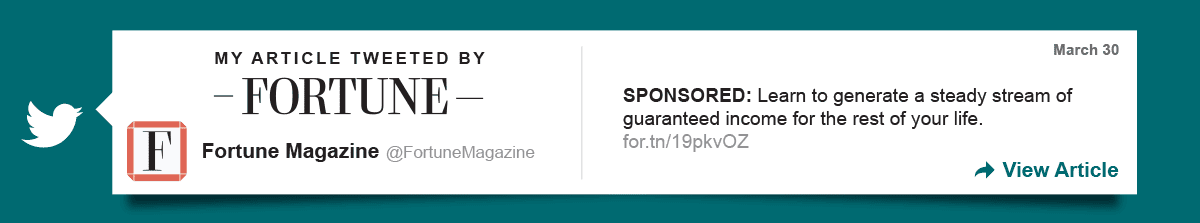 My Article Tweeted by Fortune